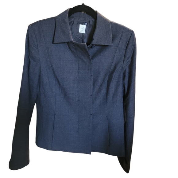 J. Crew Size 10 Military Wool Short Blazer Jacket Charcoal Made in Hungary - Picture 7 of 11